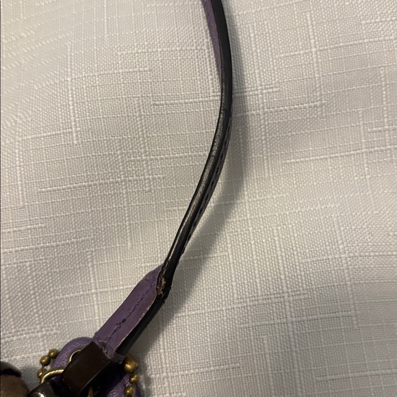 VTG Coach Brown Patchwork crossbody & wristlet Suede leather canvas boho Y2K - Picture 10 of 16